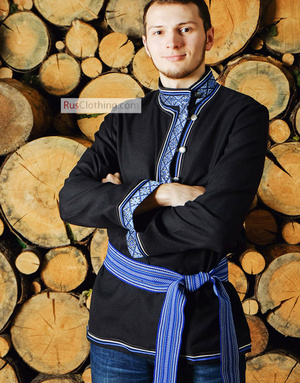  Russian shirt men traditional wear kosovorotka boho